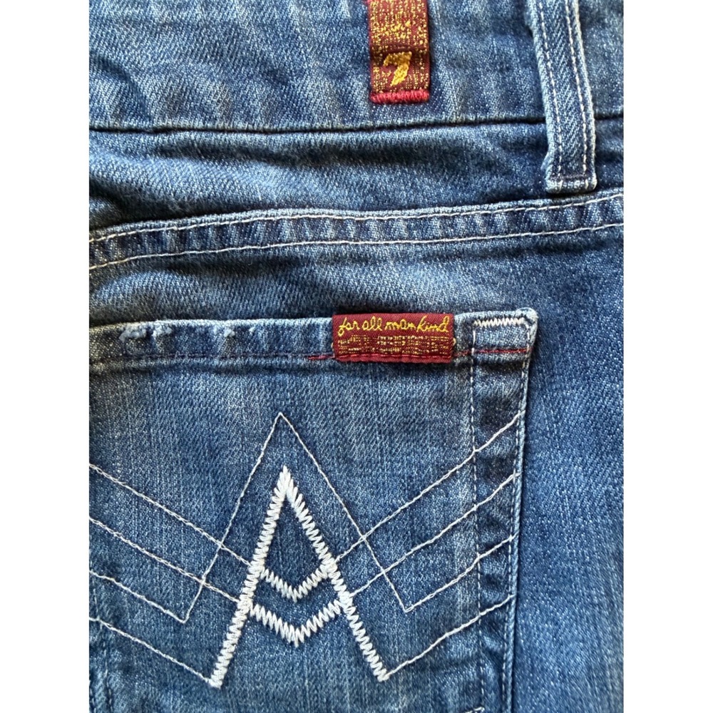 7‎ For All Mankind Flare Jeans Womens 28 Medium Wash Stretch Denim Y2K Bootcut - Picture 10 of 10